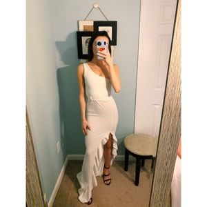 One shoulder white dress from Pretty Little Thing